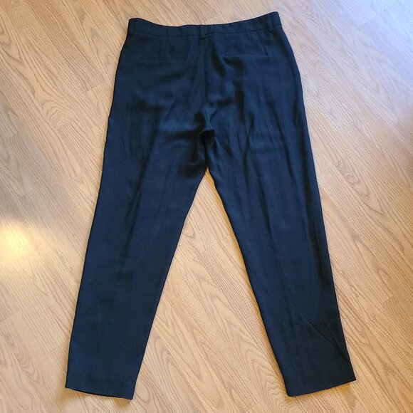 VINTAGE VERSUS VERSACE PLEATED HIGH RISE DRESS PANTS TAPERED LEG BLACK CREPE 46 - Picture 4 of 8